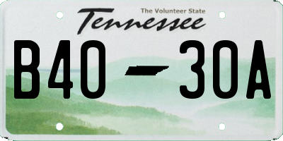 TN license plate B4030A