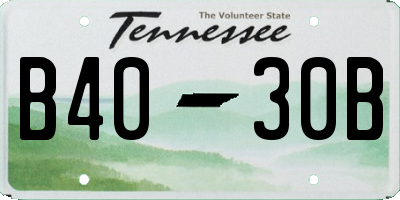 TN license plate B4030B