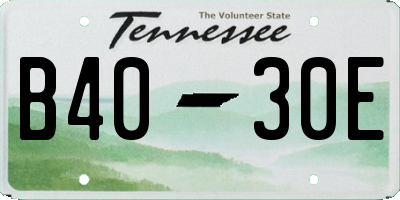 TN license plate B4030E
