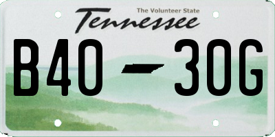 TN license plate B4030G