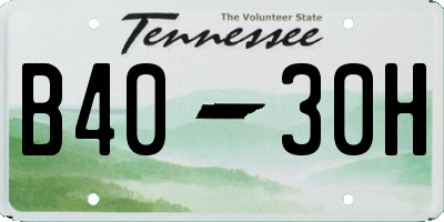 TN license plate B4030H