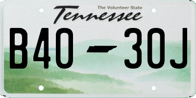 TN license plate B4030J