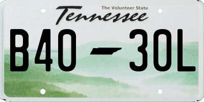TN license plate B4030L