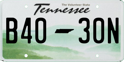 TN license plate B4030N