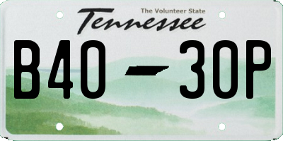 TN license plate B4030P