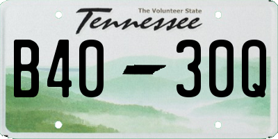 TN license plate B4030Q