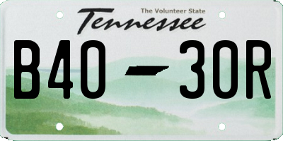 TN license plate B4030R