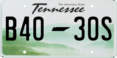 TN license plate B4030S