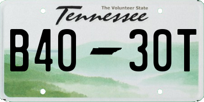 TN license plate B4030T