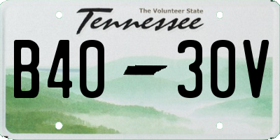 TN license plate B4030V