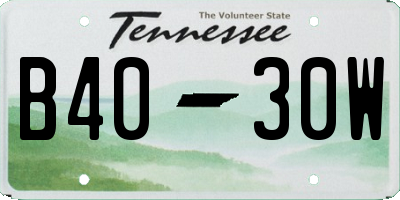 TN license plate B4030W