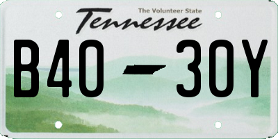 TN license plate B4030Y