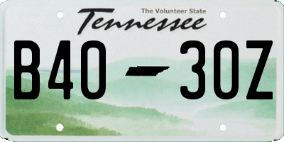 TN license plate B4030Z