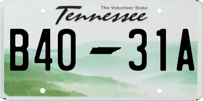 TN license plate B4031A