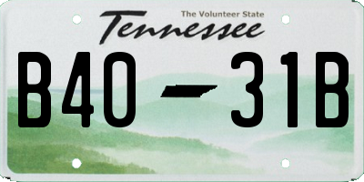 TN license plate B4031B