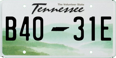 TN license plate B4031E