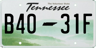 TN license plate B4031F