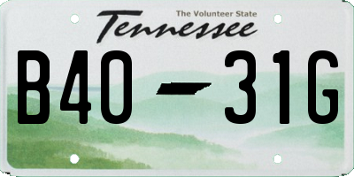 TN license plate B4031G