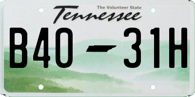 TN license plate B4031H