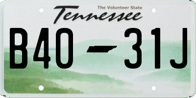 TN license plate B4031J