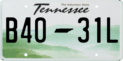 TN license plate B4031L