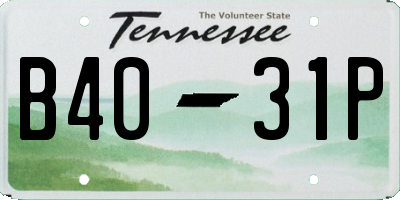 TN license plate B4031P