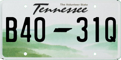 TN license plate B4031Q