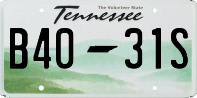 TN license plate B4031S