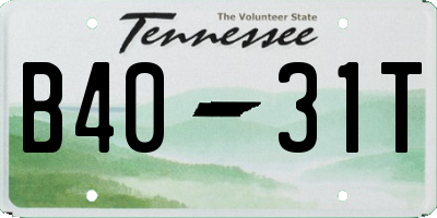 TN license plate B4031T
