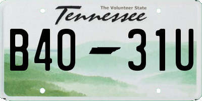 TN license plate B4031U