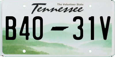 TN license plate B4031V