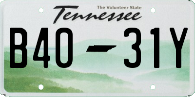 TN license plate B4031Y