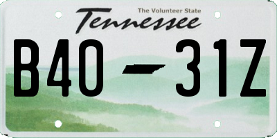 TN license plate B4031Z
