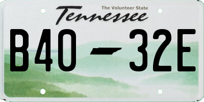TN license plate B4032E