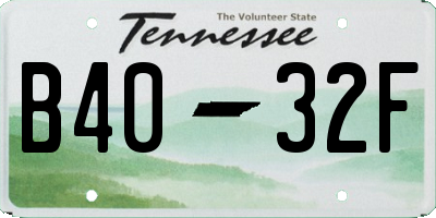 TN license plate B4032F