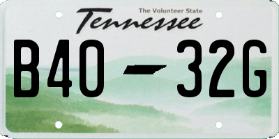TN license plate B4032G