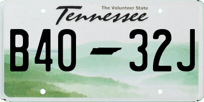 TN license plate B4032J