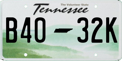 TN license plate B4032K