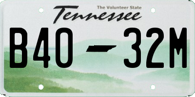 TN license plate B4032M
