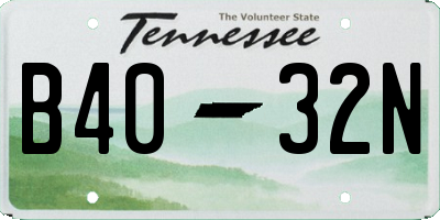TN license plate B4032N