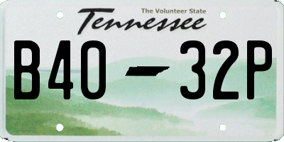 TN license plate B4032P