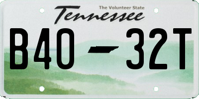 TN license plate B4032T