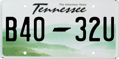 TN license plate B4032U