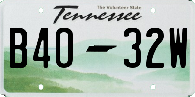 TN license plate B4032W
