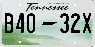TN license plate B4032X