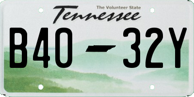 TN license plate B4032Y