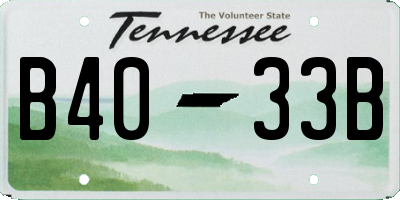 TN license plate B4033B