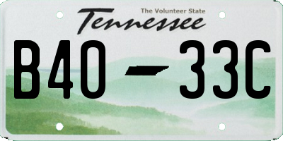 TN license plate B4033C