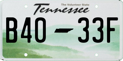 TN license plate B4033F