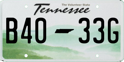 TN license plate B4033G